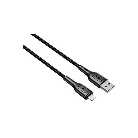 hkm tech KNIT 2A Çıkış, USB-A to Lightning Şarj ve Data Aktarım Kablosu, Örgü Tasarım, 1 metre