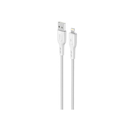hkm tech KNIT 2A Çıkış, USB-A to Lightning Şarj ve Data Aktarım Kablosu, Örgü Tasarım, 1 metre