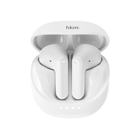 hkm tech OPUS Bluetooth V5.4, Kablosuz Kulak İçi TWS Kulaklık, ENC destekli 4 mikrofon sistemi, Beyaz
