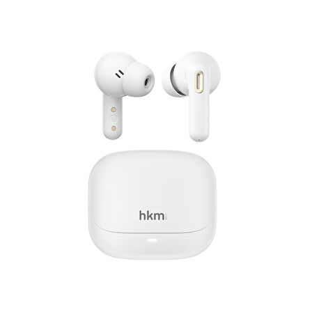 hkm tech OPUS PRO Bluetooth Kablosuz Kulakİçi TWS Kulaklık, ANC Aktif Gürültü Engelleme ve ENC Sistemi, Beyaz