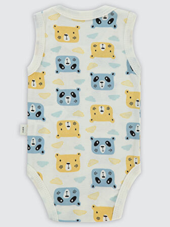 Civil Baby Erkek Bebek Çıtçıtlı Badi 1-36 Ay Ekru