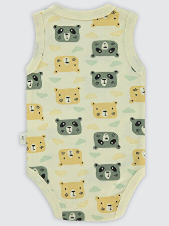 Civil Baby Erkek Bebek Çıtçıtlı Badi 1-36 Ay Taş Rengi