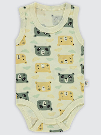 Civil Baby Erkek Bebek Çıtçıtlı Badi 1-36 Ay Taş Rengi