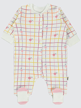 Civil Baby Kız Bebek Patiksiz Tulum 1-6 Ay Ekru
