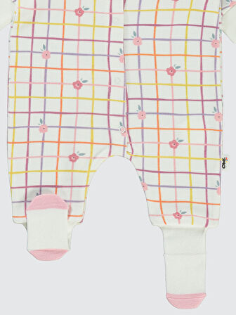 Civil Baby Kız Bebek Patiksiz Tulum 1-6 Ay Ekru