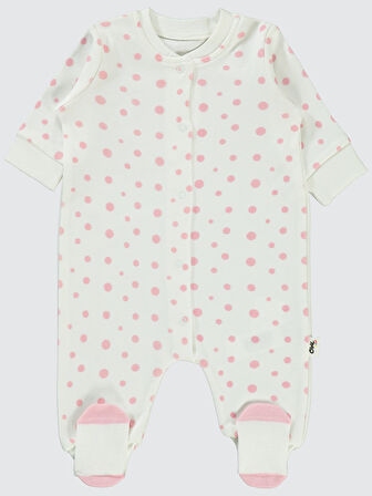 Civil Baby Kız Bebek Patiksiz Tulum 1-6 Ay Ekru