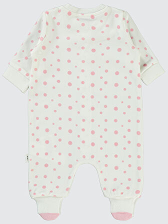 Civil Baby Kız Bebek Patiksiz Tulum 1-6 Ay Ekru