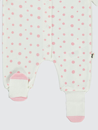 Civil Baby Kız Bebek Patiksiz Tulum 1-6 Ay Ekru