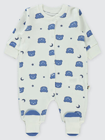 Civil Baby Erkek Bebek Patiksiz Tulum 1-6 Ay Ekru
