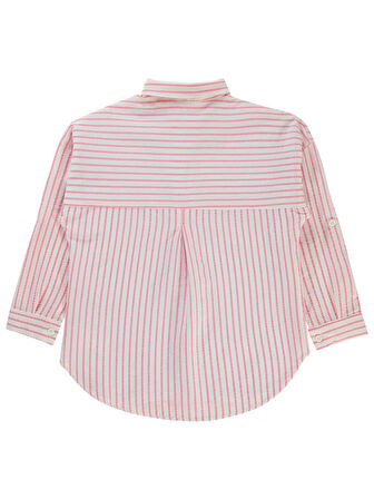 Civil Girls Çizgili 6-9 Yaş Gömlek - Pembe 8-9 Yaş