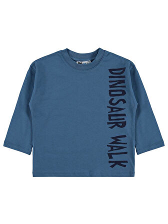 Civil Boys Dinosaur Walk Baskılı 2-5 Yaş Sweatshirt - Mavi2-3 Yaş