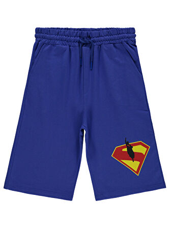 Süperman Erkek Çocuk Kapri 10-13 Yaş Saks Mavisi