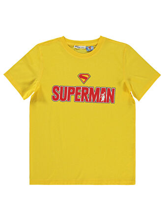 Süperman Erkek Çocuk Tişört 10-13 Yaş Sarı