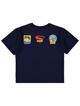 Süperman Erkek Çocuk Tişört 6-9 Yaş Lacivert