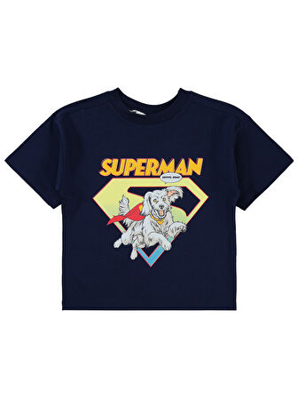 Süperman Erkek Çocuk Tişört 2-5 Yaş Lacivert
