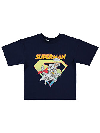 Süperman Erkek Çocuk Tişört 2-5 Yaş Lacivert