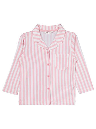 Civil Girls Çizgili 2-5 Yaş Pijama Takımı - Pembe 4-5 Yaş