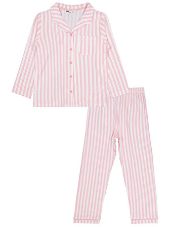 Civil Girls Çizgili 10-13 Yaş Pijama Takımı - Pembe 10-11 Yaş