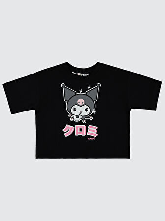 Kuromi Kız Çocuk Tişört 10-13 Yaş Siyah