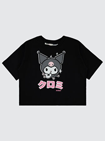 Kuromi Kız Çocuk Tişört 10-13 Yaş Siyah