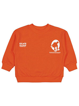 Civil Boys Skate Start Baskılı 2-5 Yaş Sweatshirt - Turuncu 3-4 Yaş