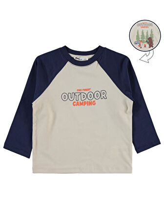 Civil Boys Outdoor Campıng Baskılı 2-5 Yaş Sweatshirt - Bej2-3 Yaş