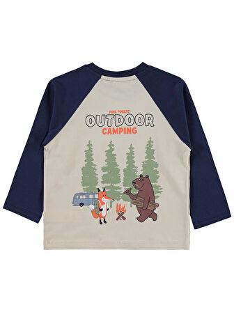 Civil Boys Outdoor Campıng Baskılı 2-5 Yaş Sweatshirt - Bej4-5 Yaş