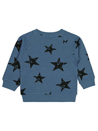 Civil Boys Yıldız Empirme Baskılı 2-5 Yaş Sweatshirt - Mavi 4-5 Yaş