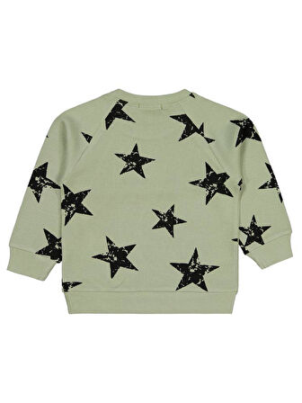 Civil Boys Yıldız Empirme Baskılı 2-5 Yaş Sweatshirt - Haki 5-6 Yaş