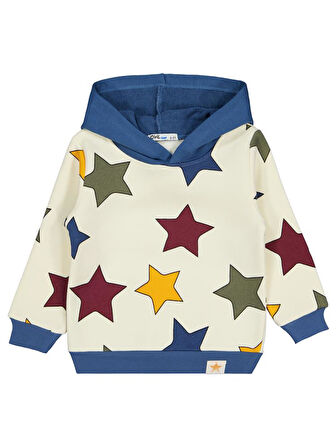 Civil Boys Renkli Yıldız Baskılı 2-5 Yaş Sweatshirt - Mavi2-3 Yaş