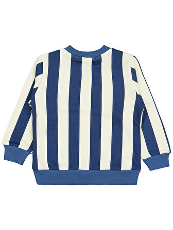 Civil Boys Çizgili Yıldız Baskılı 2-5 Yaş Sweatshirt - Mavi2-3 Yaş