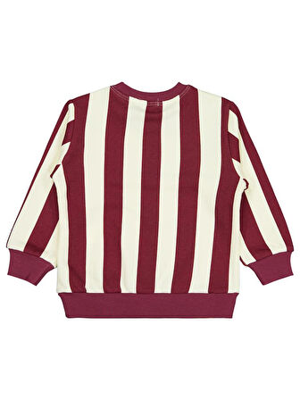 Civil Boys Çizgili Yıldız Baskılı 2-5 Yaş Sweatshirt - Bordo5-6 Yaş