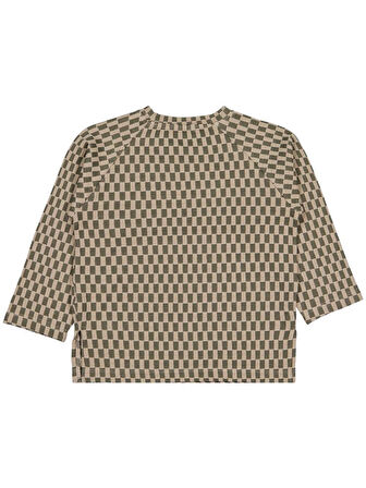 Civil Boys Dama Desenli 2-5 Yaş Sweatshirt - Haki 5-6 Yaş