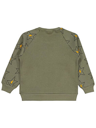 Civil Boys Wanna Be Yıldız Baskılı 6-9 Yaş Sweatshirt - Haki8-9 Yaş