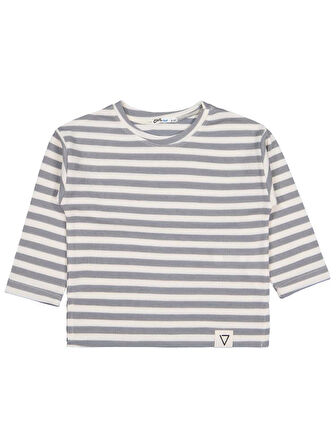 Civil Boys Kendinden Çizgili 2-5 Yaş Sweatshirt - Gri 2-3 Yaş