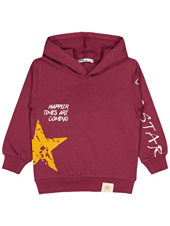 Civil Boys Cool Star Baskılı 2-5 Yaş Sweatshirt - Bordo 2-3 Yaş