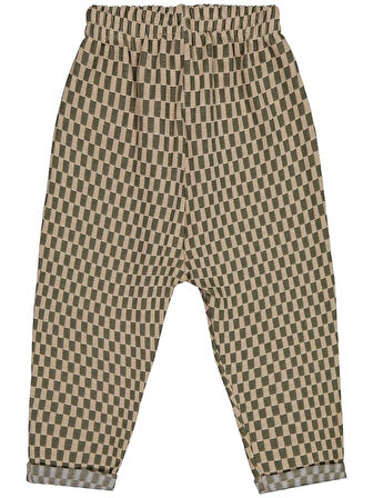 Civil Boys Dama Desenli 2-5 Yaş Pantolon - Haki 3-4 Yaş