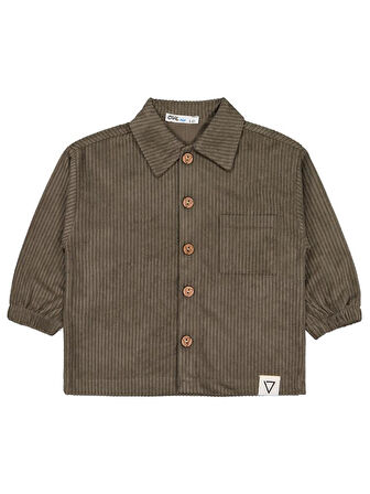 Civil Boys Kol Ucu Lastikli 2-5 Yaş Gömlek - Haki 2-3 Yaş