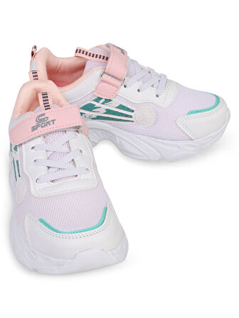 Civil Sport Kız Çocuk Spor Ayakkabı 31-35 Numara Beyaz-Pembe