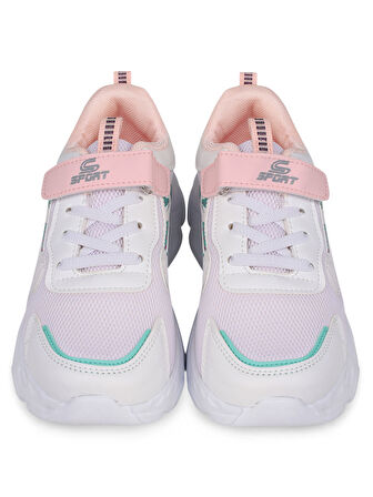 Civil Sport Kız Çocuk Spor Ayakkabı 31-35 Numara Beyaz-Pembe