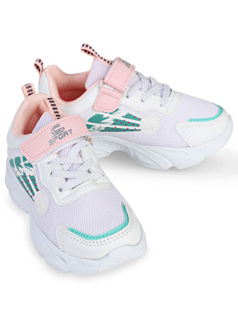 Civil Sport Kız Çocuk Spor Ayakkabı 26-30 Numara Beyaz-Pembe