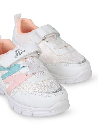 Civil Sport Kız Çocuk Spor Ayakkabı 22-25 Numara Beyaz-Pembe
