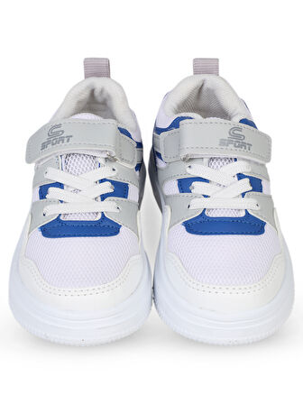 Civil Sport Erkek Çocuk Spor Ayakkabı 26-30 Numara Beyaz-Saks