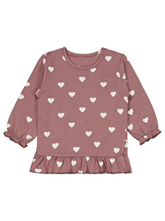 Civil Baby Kalp Baskılı 6-18 Ay Takım - Kahverengi 12-18 Ay