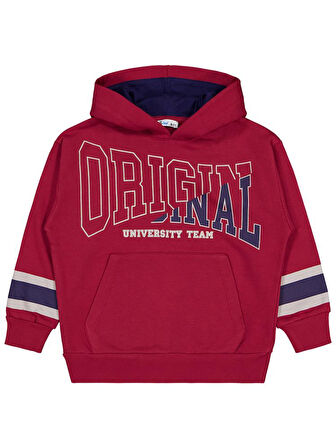 Civil Boys Original Baskılı 6-9 Yaş Sweatshirt - Bordo 9-10 Yaş