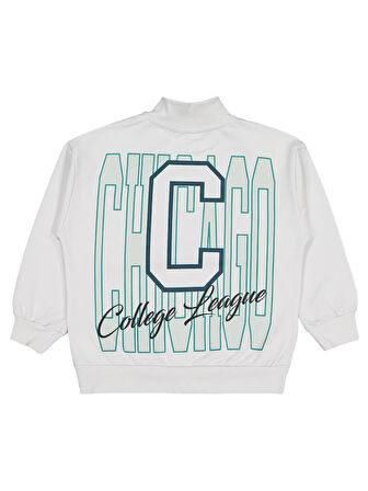 Civil Boys C Chıcago Baskılı-Nakışlı 6-9 Yaş Sweatshirt - Gri 8-9 Yaş