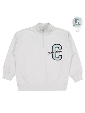 Civil Boys C Chıcago Baskılı-Nakışlı 6-9 Yaş Sweatshirt - Gri 9-10 Yaş