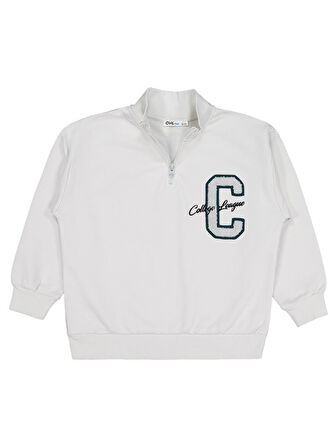 Civil Boys C Chıcago Baskılı-Nakışlı 10-13 Yaş Sweatshirt - Gri 10-11 Yaş