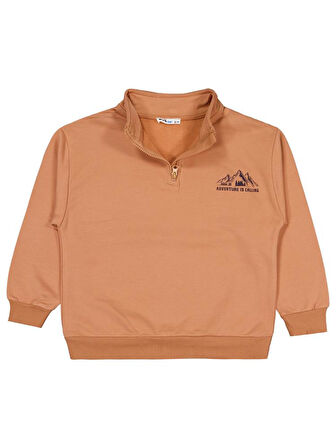 Civil Boys Mountaın Baskılı 6-9 Yaş Sweatshirt - Turuncu 7-8 Yaş