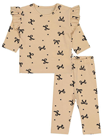 Civil Baby Fiyonk Empirme 6-18 Ay Takım - Bej 12-18 Ay